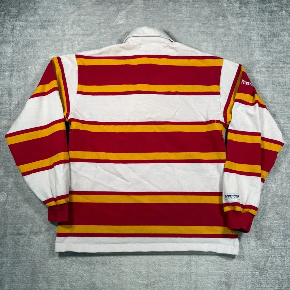 Barbarian Rugby Shirt Mens Small Red Striped Vintage 90s RCSS Field Hockey Polo - Picture 7 of 11